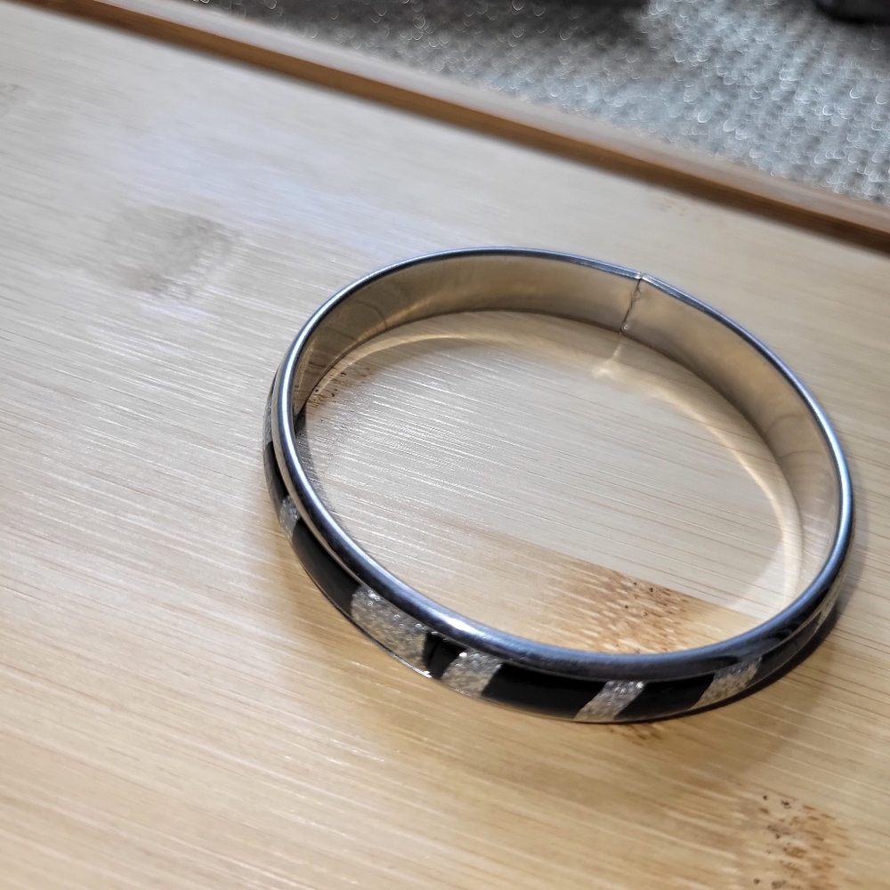 Black and silver bracelet